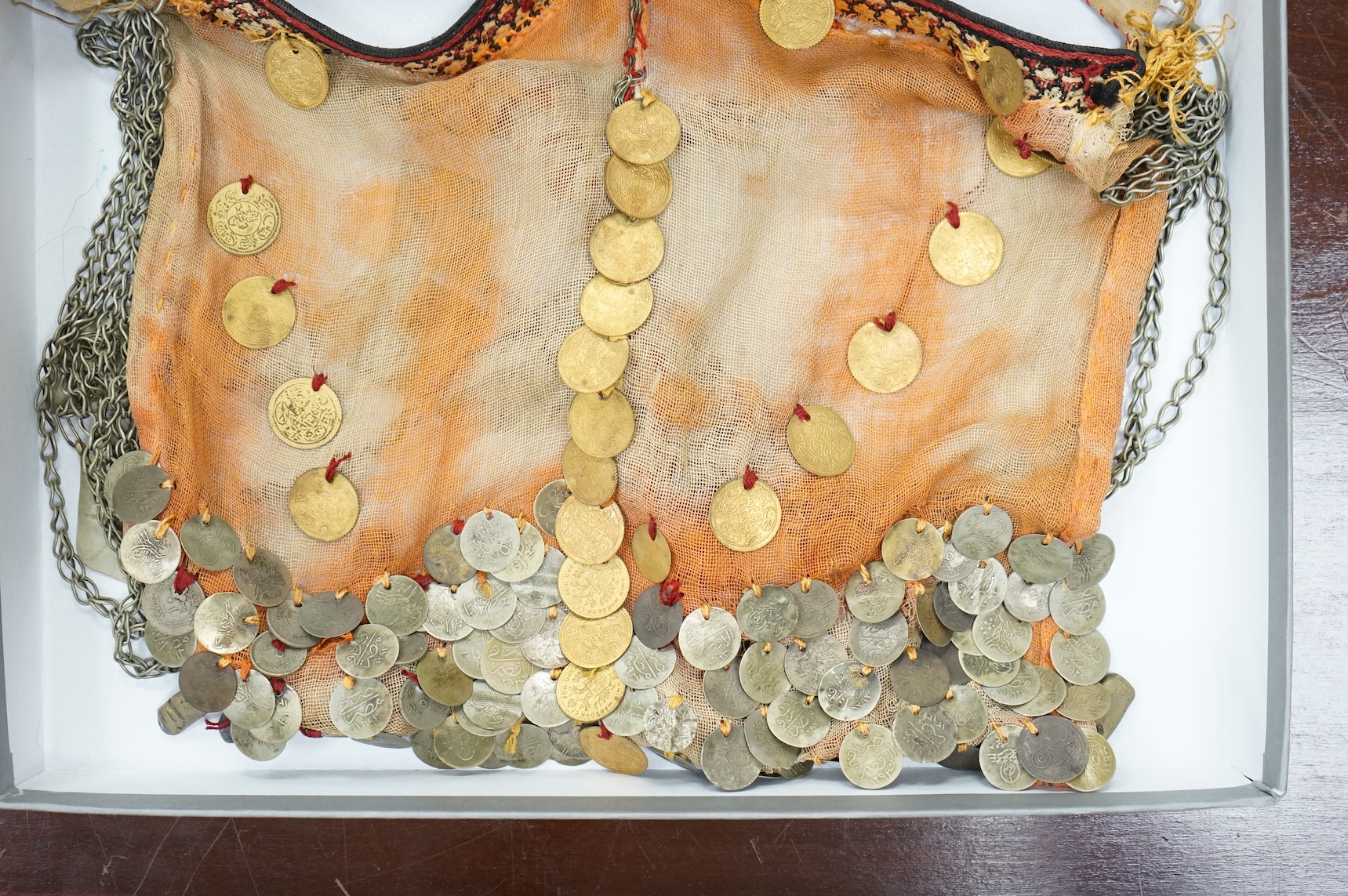 A Bedouin replica coin set woven headdress